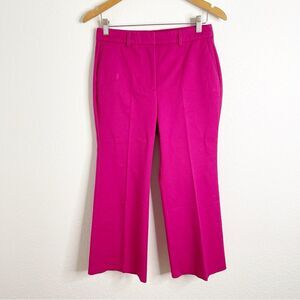Boden Fuchsia Boot Cut Micro Flare Trouser Pants Pleat Front Size 10 Petite